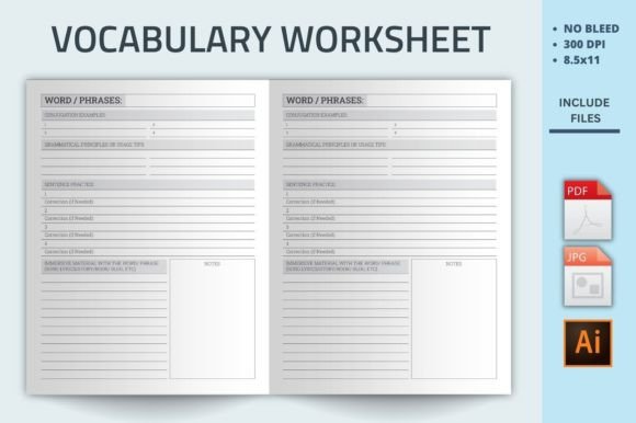 Download Vocabulary Worksheet Kdp Interior - Premium Resources